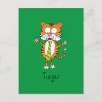 Funny Tiger in a Tie Cartoon Kids