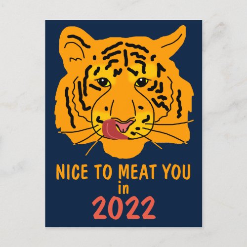 Funny Tiger Nice To Meat You In 2022 Postcard