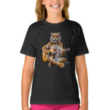 Funny Tiger Rock Star Kids' T-Shirt