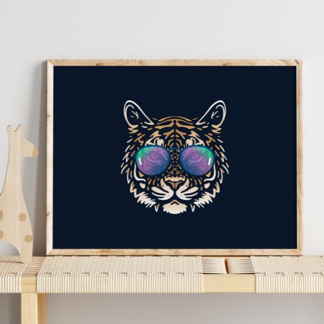 Funny Tiger | With Sunglasses Wall Print (Creator Uploaded)