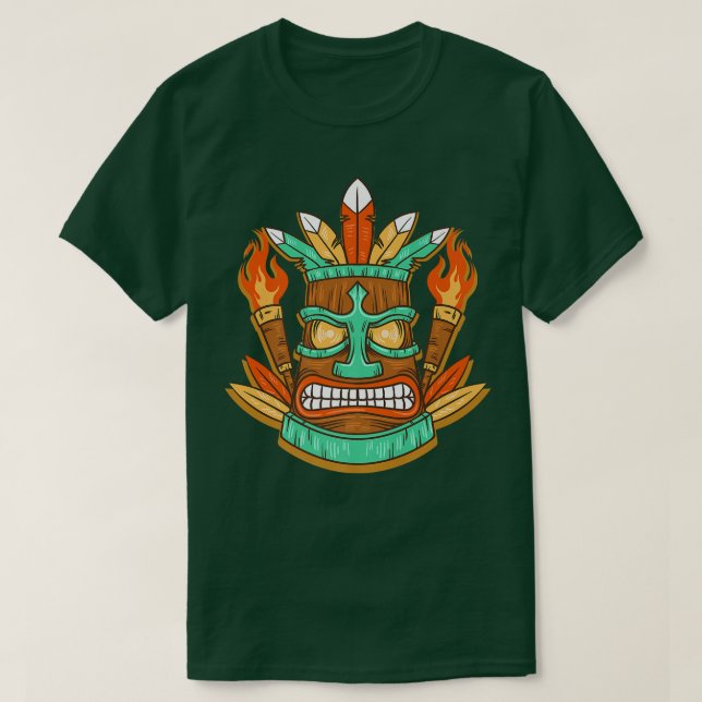 Funny Tikis 2022 Hawaiian Costume Halloween Costum T-Shirt (Design Front)