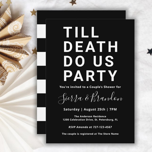 Funny Till Death Do Us Party Couple's Shower Invitation (Creator Uploaded)