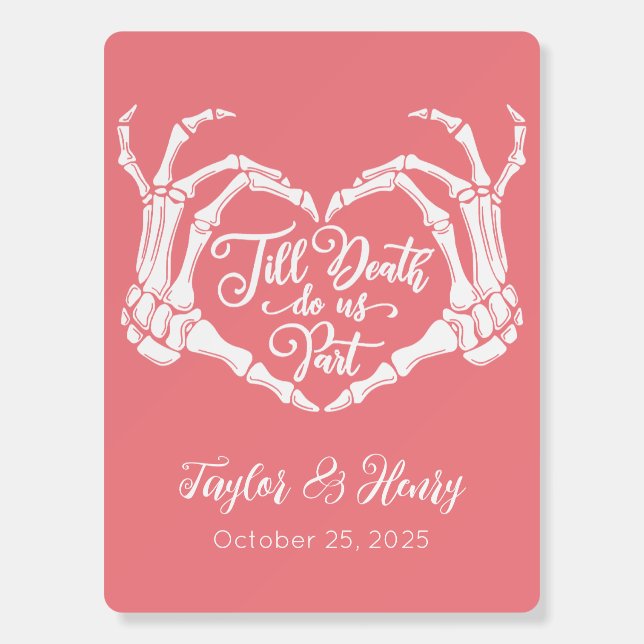 Funny Till Death Do Us Party Custom Wedding Sign (Back)
