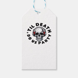 Funny Till Death Do Us Party Halloween Music Skull Gift Tags