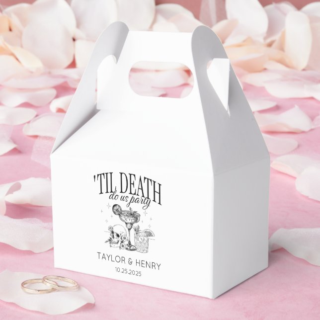 Funny Till Death Do Us Party Wedding Favor Boxes (Wedding)