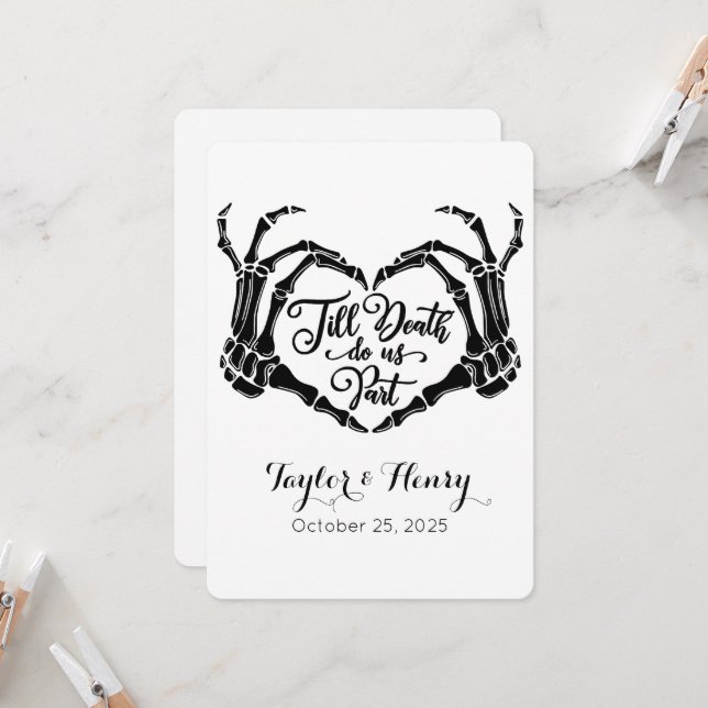 Funny Till Death Do Us Party Wedding Invitations (Front/Back In Situ)
