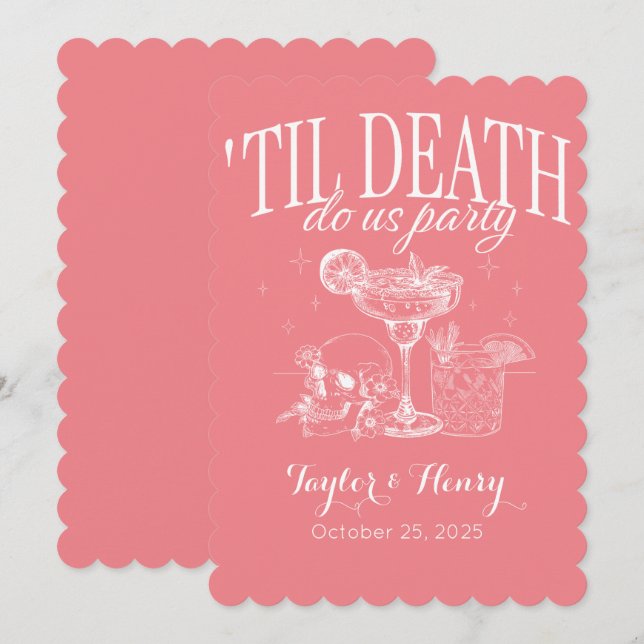 Funny Till Death Do Us Party Wedding Invitations (Front/Back)