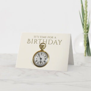 Funny Time Clock Happy Birthday Card for dad