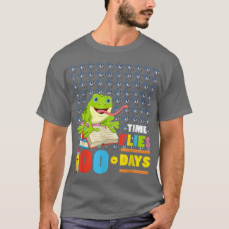 Funny Time Flies 100 Days Frog Lovers 100th Day Of T-Shirt