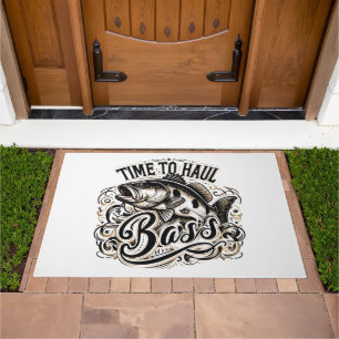 Funny Time to Haul Bass Fishing Doormat