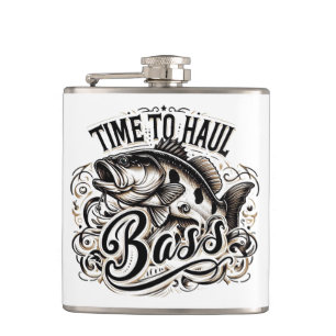 Funny Time to Haul Bass Fishing Flask