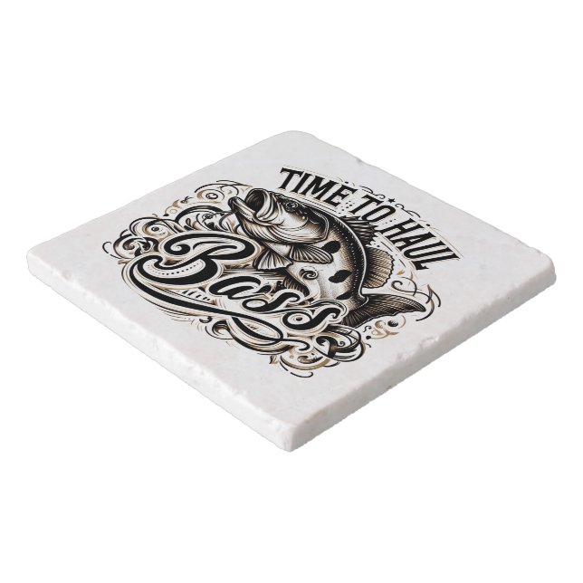 Funny Time to Haul Bass Fishing Trivet (Corner)