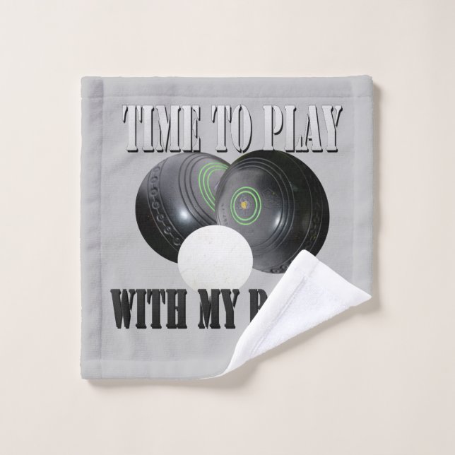 Funny Time To Play Lawn Bowls, Wash Cloth (Wash Cloth)