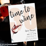 Funny Time to Wine Glass Humorous 30th Birthday Invitation<br><div class="desc">A funny 30th birthday party invitation template for women featuring a watercolor painting of a red wine glass and the title "time to wine" in modern calligraphy script. A humorous 30th birthday invite for a woman on her thirtieth birthday celebrating with a wine party, at a winery or restaurant, bistro......</div>