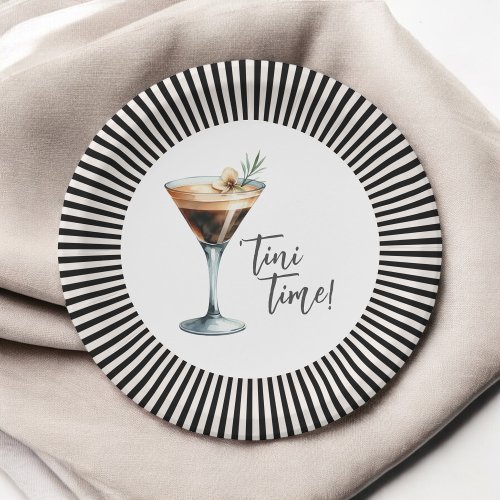 Funny Tini Time Espresso Martini Cocktail Party Paper Plates