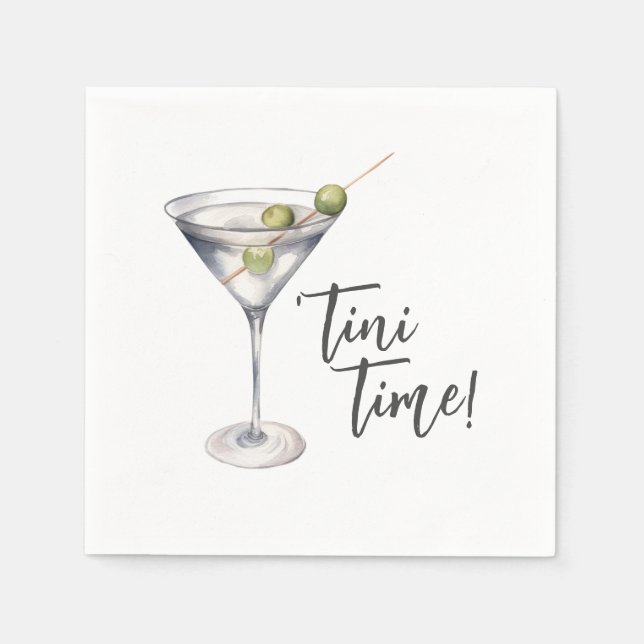 Funny 'Tini Time Martini Cocktail Napkins (Front)