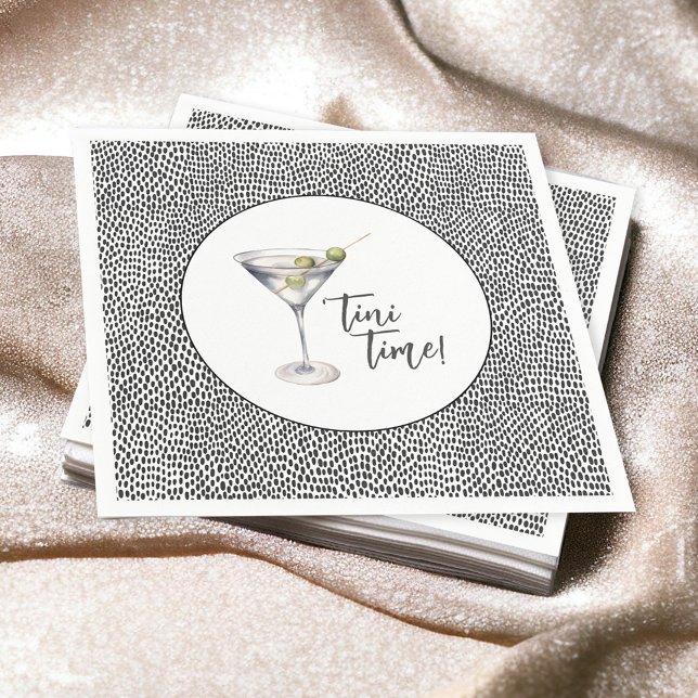 Funny 'Tini Time Martini Cocktail Party Napkins (Creator Uploaded)