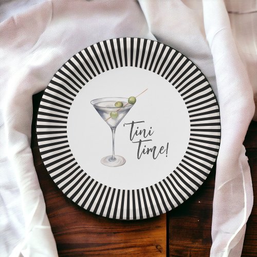 Funny Tini Time Martini Cocktail Party Paper Plates