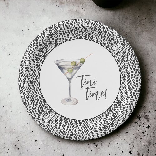 Funny Tini Time Martini Cocktail Party Paper Plates