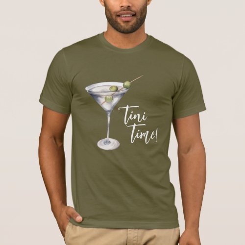 Funny Tini Time Martini Cocktail T_Shirt