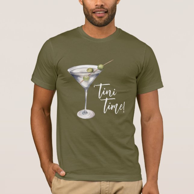 Funny 'Tini Time Martini Cocktail T-Shirt (Front)