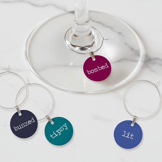 Funny Tipsy Buzzed Lit Bombed Wine Glass Charm (Creator Uploaded)