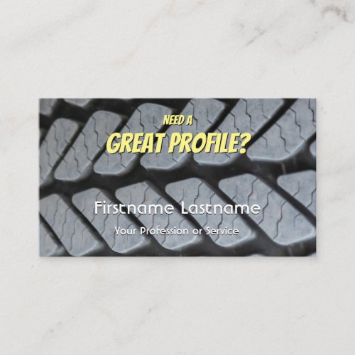 Funny tire fitter and wheel expert tuning business business card