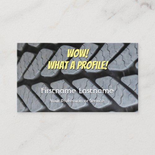 Funny tire fitter and wheel expert tuning business business card