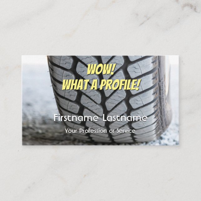 Funny tire fitter and wheel expert tuning business business card (Front)