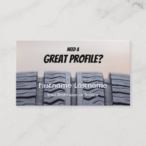 Funny tire fitter and wheel expert tuning business card