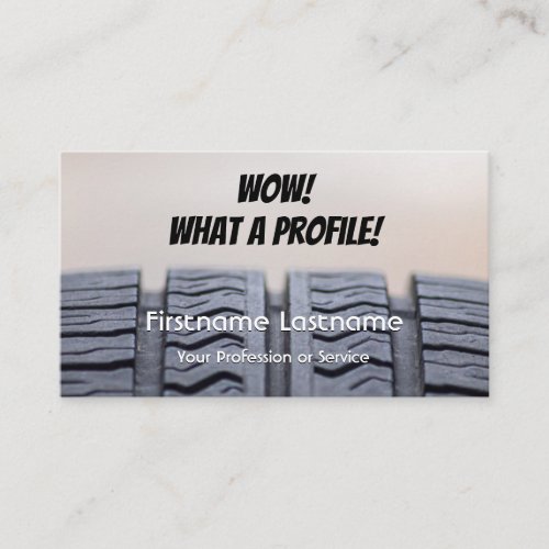 Funny tire fitter and wheel expert tuning business card