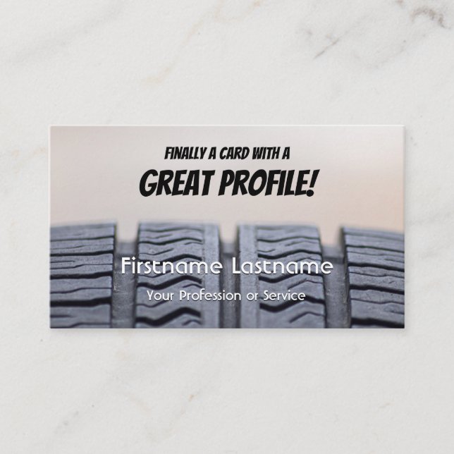 Funny tire fitter and wheel expert tuning business card (Front)