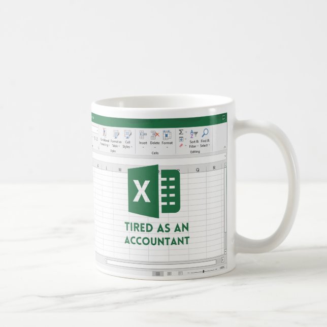 funny tired as an accountant  , Funny Accountant  Coffee Mug (Right)