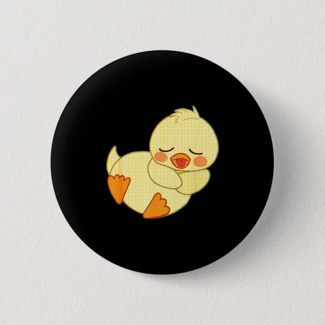 Funny Tired As Duck I Love Cute Ducklings Quote Gi Button (Front)