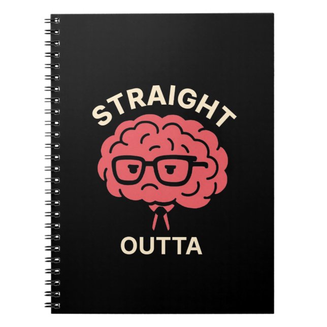 Funny Tired Brain – Student & Office Humor Notebook (Front)