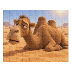 Funny Tired Camel Desert Funny Jigsaw Puzzle