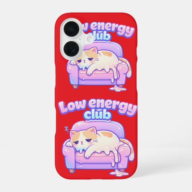 Funny Tired Cute Cat Melting on Chair Phone Case (Back)