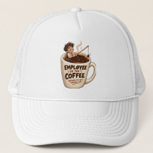 Funny Tired Office Worker Coffee Lover Work Humor Trucker Hat