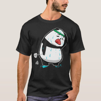 Funny Tired Panda Playing Badminton  T-Shirt
