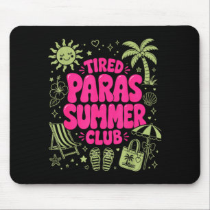 Funny tired parents summer club vacation chaos mouse pad