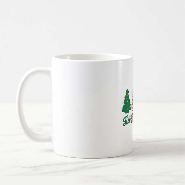 Funny Tis The Season Christmas Tree Cakes Debbie X Coffee Mug (Left)