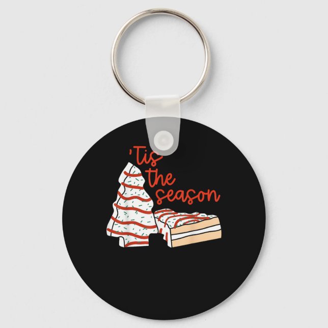 Funny Tis The Season Design Christmas Tree Keychain (Front)