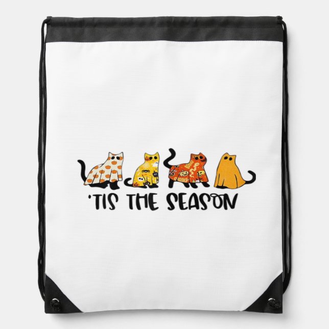 Funny Tis The Season Spooky Halloween Costume Drawstring Bag (Front)