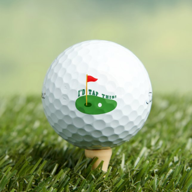 Funny Titleist Golf Balls - 'I'd Tap This' Pun (Insitu Tee)