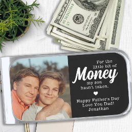 Funny To Dad From Son Personalized Photo Silver Finish Money Clip