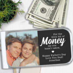 Funny To Dad From Son Personalized Photo Silver Finish Money Clip at Zazzle