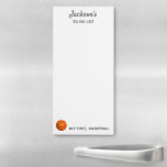 Funny To Do list But First, Basketball Custom Magnetic Notepad<br><div class="desc">A funny to do list that's perfect for the basketball player.  Design features an orange basketball and 3 lines of your custom text. Current text read's "Your Name's" to do list - but first,  basketball. A perfect gift for anyone who plays,  coaches or watches basketball.</div>