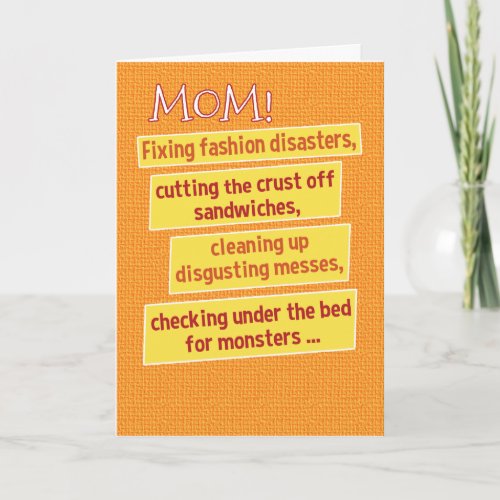 Funny To_Do List Mothers Day Card