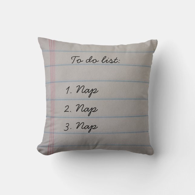 Funny To Do List Throw Pillow (Front)