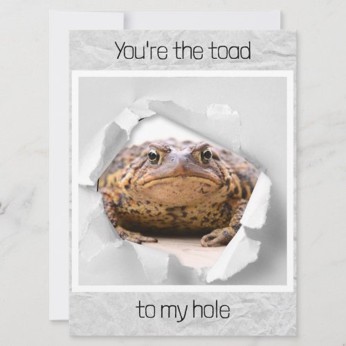 Funny toad valentines day card